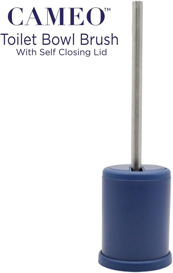 Toilet Bowl Cleaning Brush with Self-Closing Lid and Stainless-Steel Holder