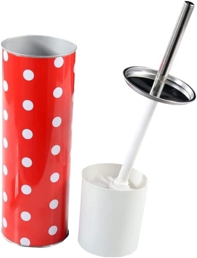 INKTUS Red Toilet Brush with Stand Set