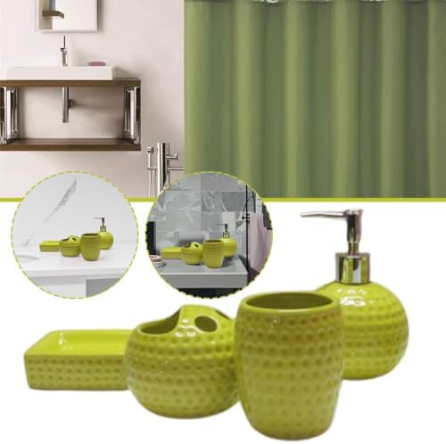 Green Ceramic Bathroom Accessory Set 4Pcs