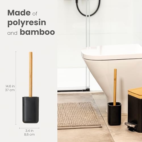 Vigar Zense Toilet Brush Set with Black Holder