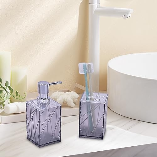 Kakasi 4 Piece Gray Bathroom Accessory Set