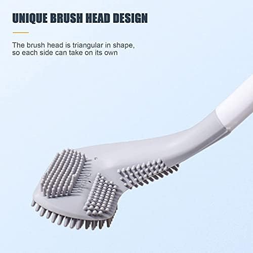 Ymombest 360 Toilet Brush Holder Set with Flexible Silicone Head