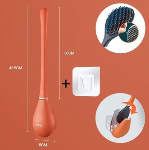 Modern Flexible Silicone Toilet Brush with Holder Set