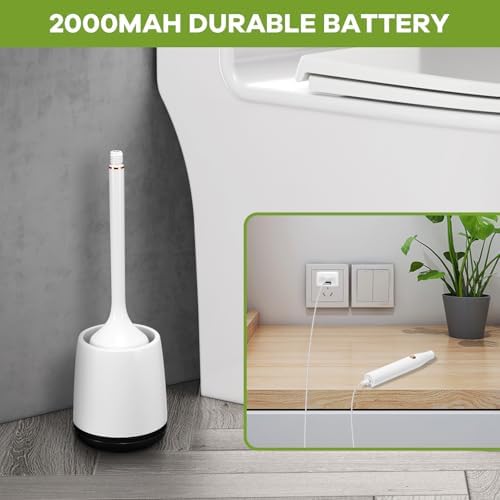 Electric Toilet Brush with Self-Cleaning Light and Ventilated Base 1