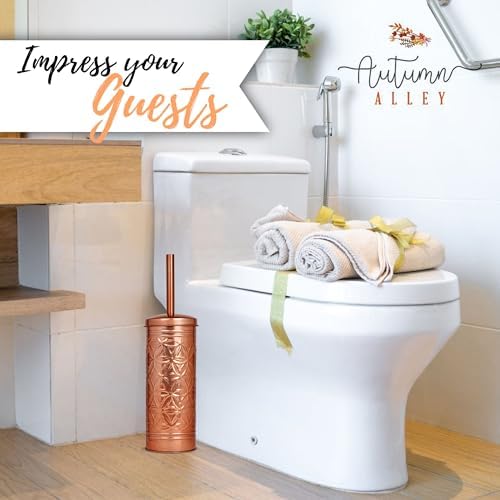 Autumn Alley Copper Toilet Bowl Brush with Holder