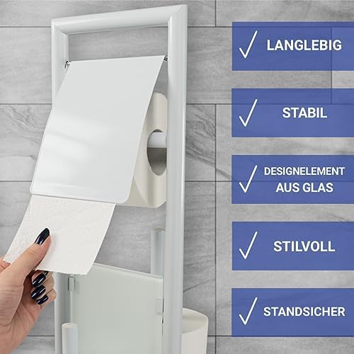 WENKO Ravina 3-in-1 Toilet Brush and Paper Holder