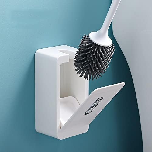 Silicone Toilet Brush Set With Long Handle And Soft Hair