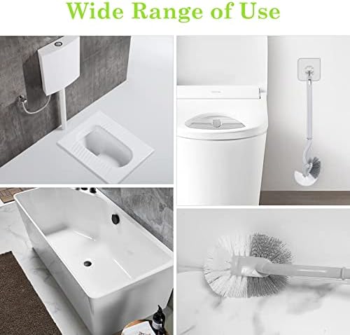 WOBEVB 2Pcs Curved Toilet Bowl Brush with Hooks Green