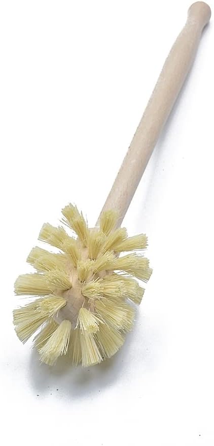 Beechwood Toilet Brush with 360 Cleaning and Jute Bristles