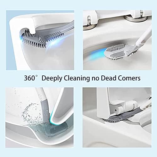 WinCheer Toilet Brush and Holder Set with 360 Deep Cleaning