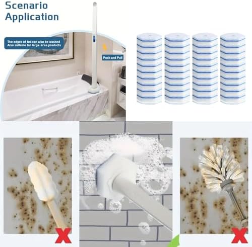 60 Count Disposable Toilet Brush Refill Set