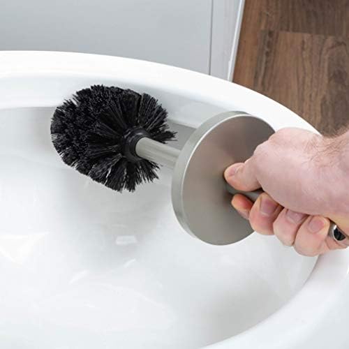 JS Jackson Supplies Sleek Toilet Brush with Metal Handle - Brushed Nickel