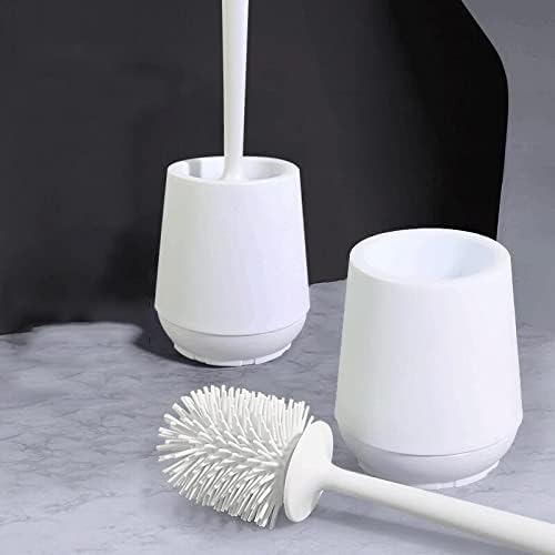 UOHUFIDABFD Creative Toilet Brush Set with Vertical Silicone Handle 1
