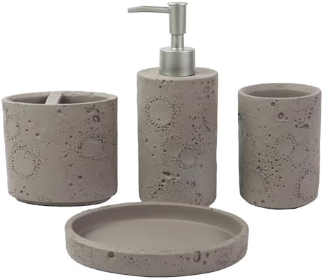 Hymmah Meteorites Bathroom Accessories Set 4 Pcs Resin