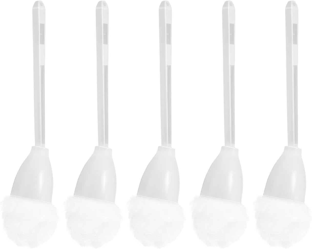 Tofficu 5Pcs Soft Toilet Bowl Brush White Polypropylene