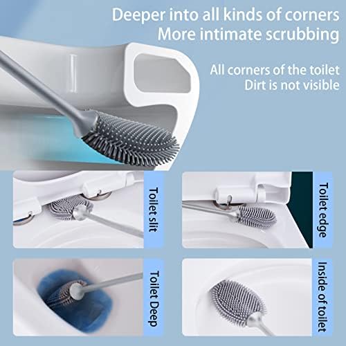 Homy Timy Silicone Toilet Brush Set - White