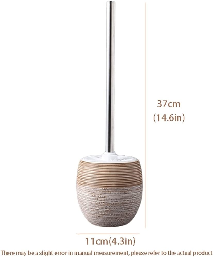 Retro Toilet Brush with Ceramic Holder and Long Handle