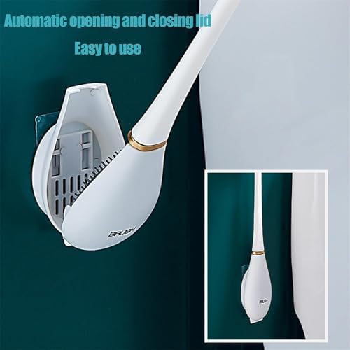 Modern Flexible Silicone Toilet Brush with Holder Set 1