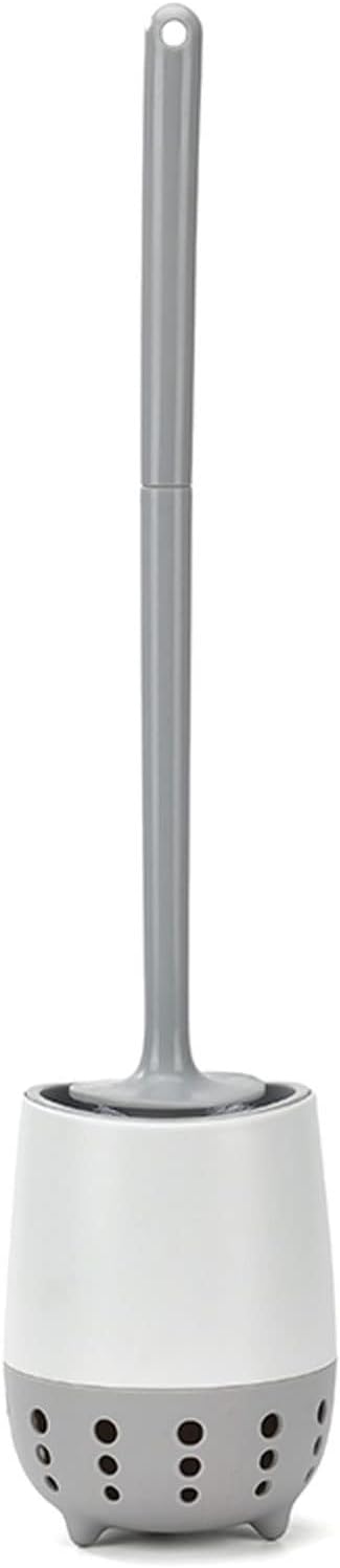 Toilet Brush and Holder Set with Strong Bristles and Durable Handle