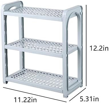 Typutomi 3 Tier Adjustable Plastic Shelf Organizer