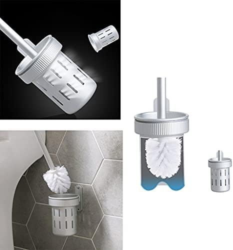 Black 360 Toilet Brush with Holder for Bathroom Cleaning