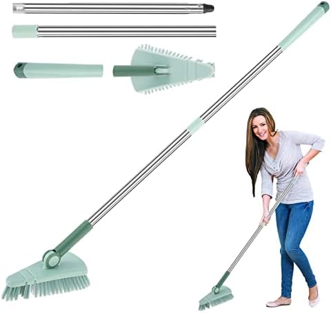 SAEHAEYEE Triangle Shower Floor Brush with Flexible Head and Long Handle