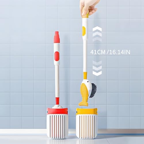 AGWIM Whale Design Suction Cup Toilet Brush Set Green