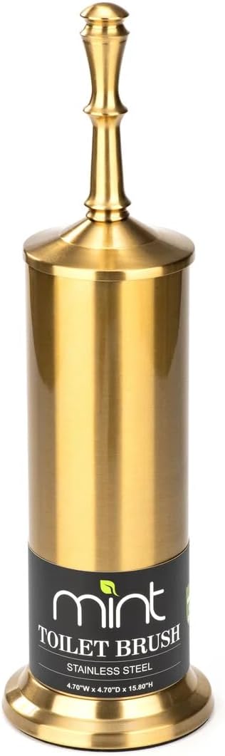 JV Textiles Aged Brass Toilet Brush Set 1