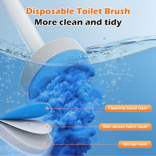 MOPALL Toilet Brush with Holder and 6 Refills