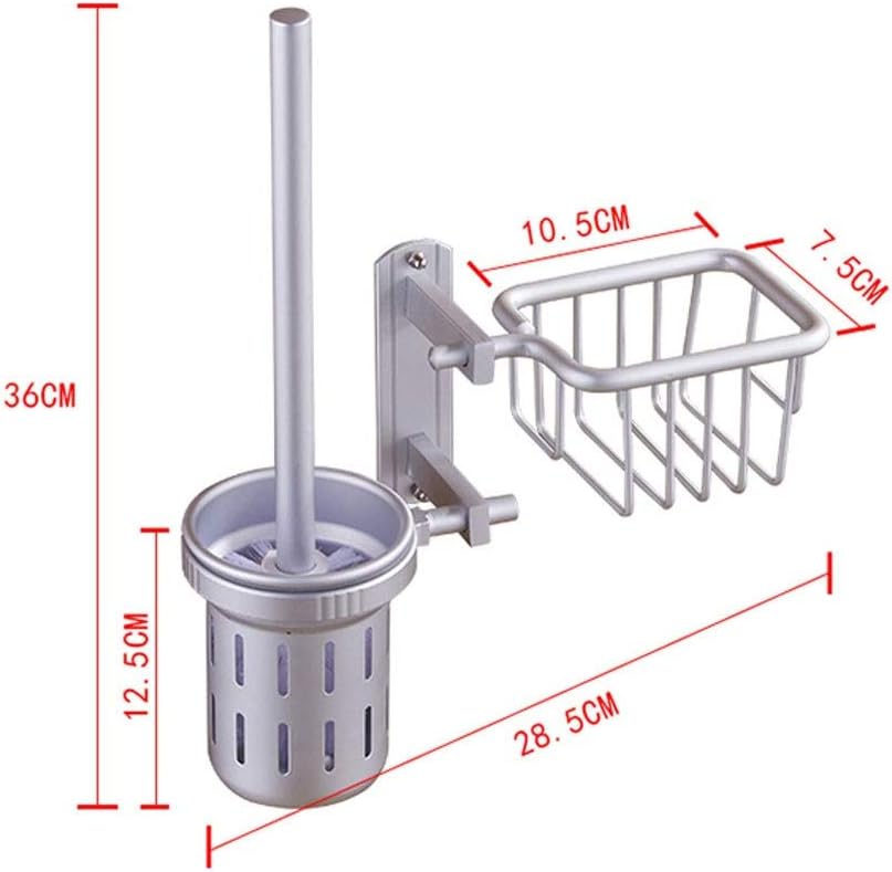 Bathroom Accessories Aluminum Toilet Brush Set with Shelf and Basket