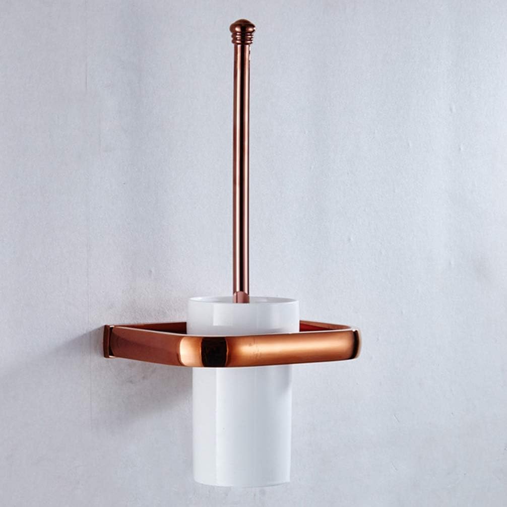 LUDSUY Luxury Rose Gold Toilet Brush Holder Set