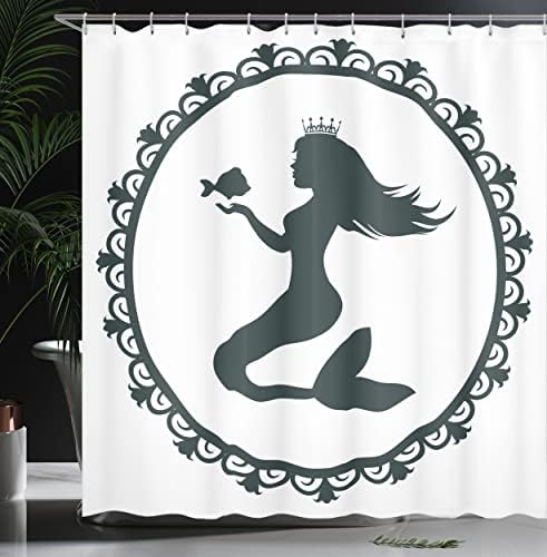 Ambesonne Mermaid Shower Curtain Set with 12 Hooks