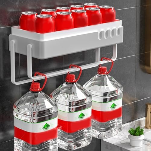 Bathroom Wall Organizer No Drilling Adjustable Hooks Racks