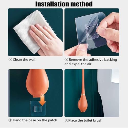 Flexible Silicone Toilet Brush with Wall Mounted Holder