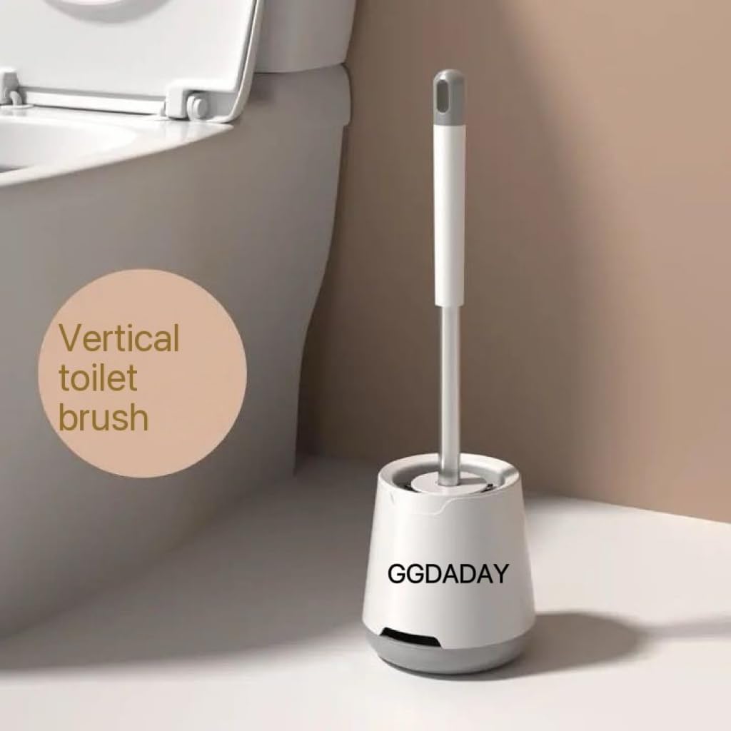 GGDADAY Silicone Toilet Brush with Holder Set