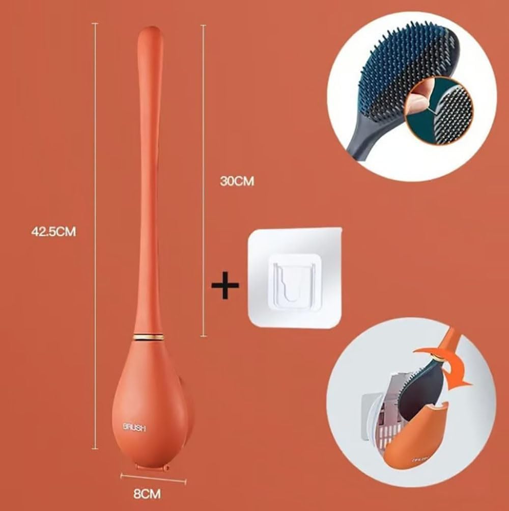 Modern Flexible Silicone Toilet Brush with Holder Set