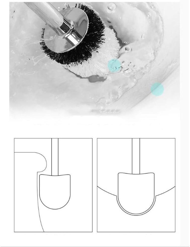 Kanazz Ceramic Toilet Brush Set with Long Handle and Replaceable Head