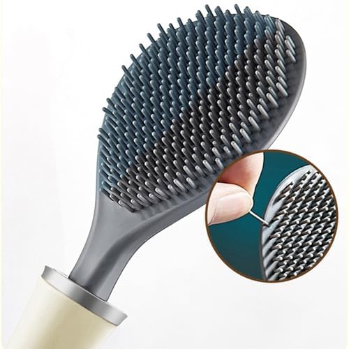 Modern Flexible Silicone Toilet Brush with Wall Holder Set