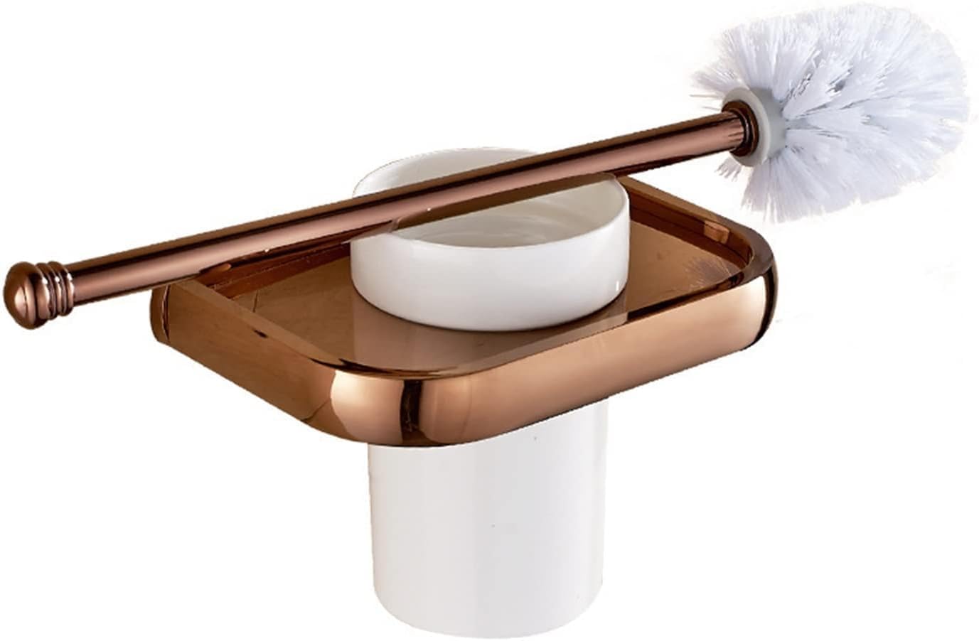 NOLLAM Rose Gold Brass Toilet Brush Set