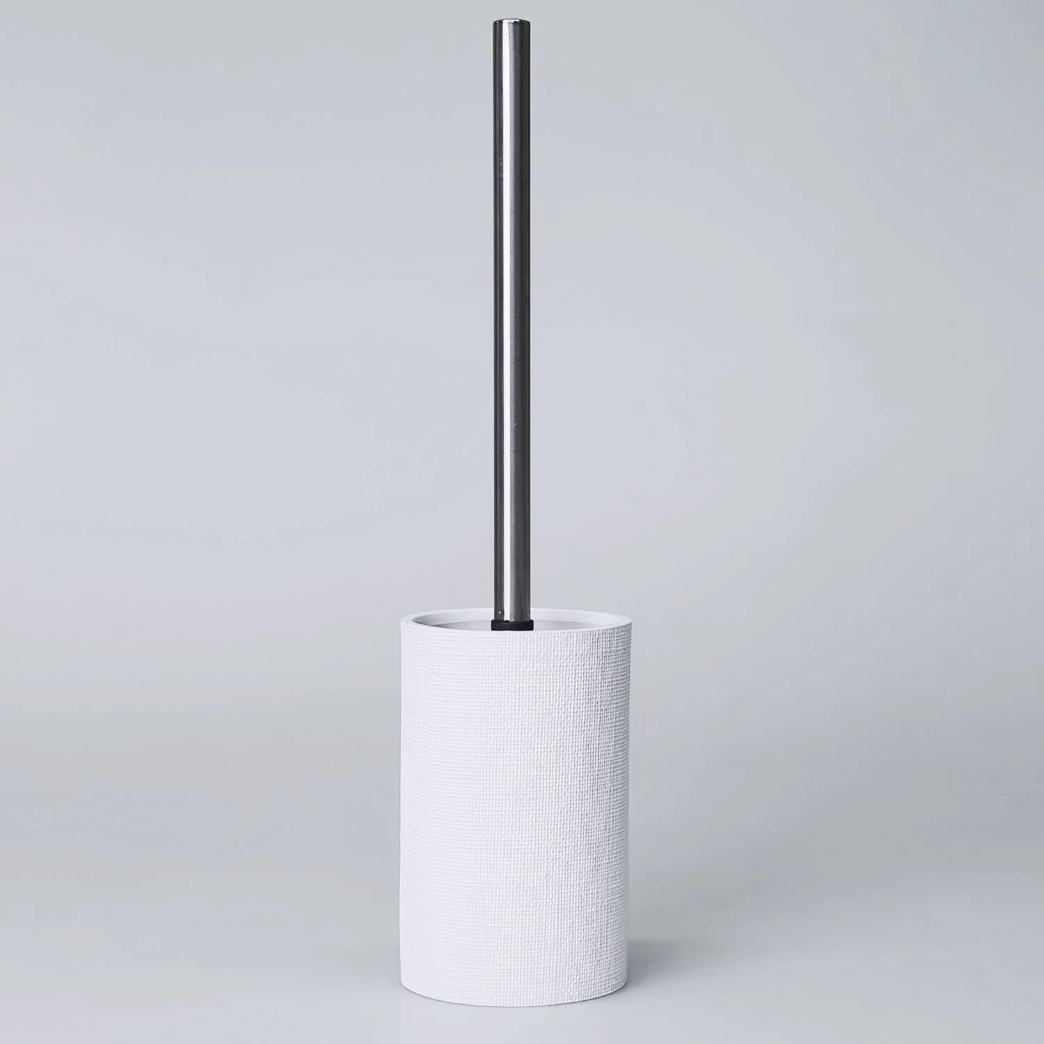 Linen Model Toilet Brush with Holder White 1