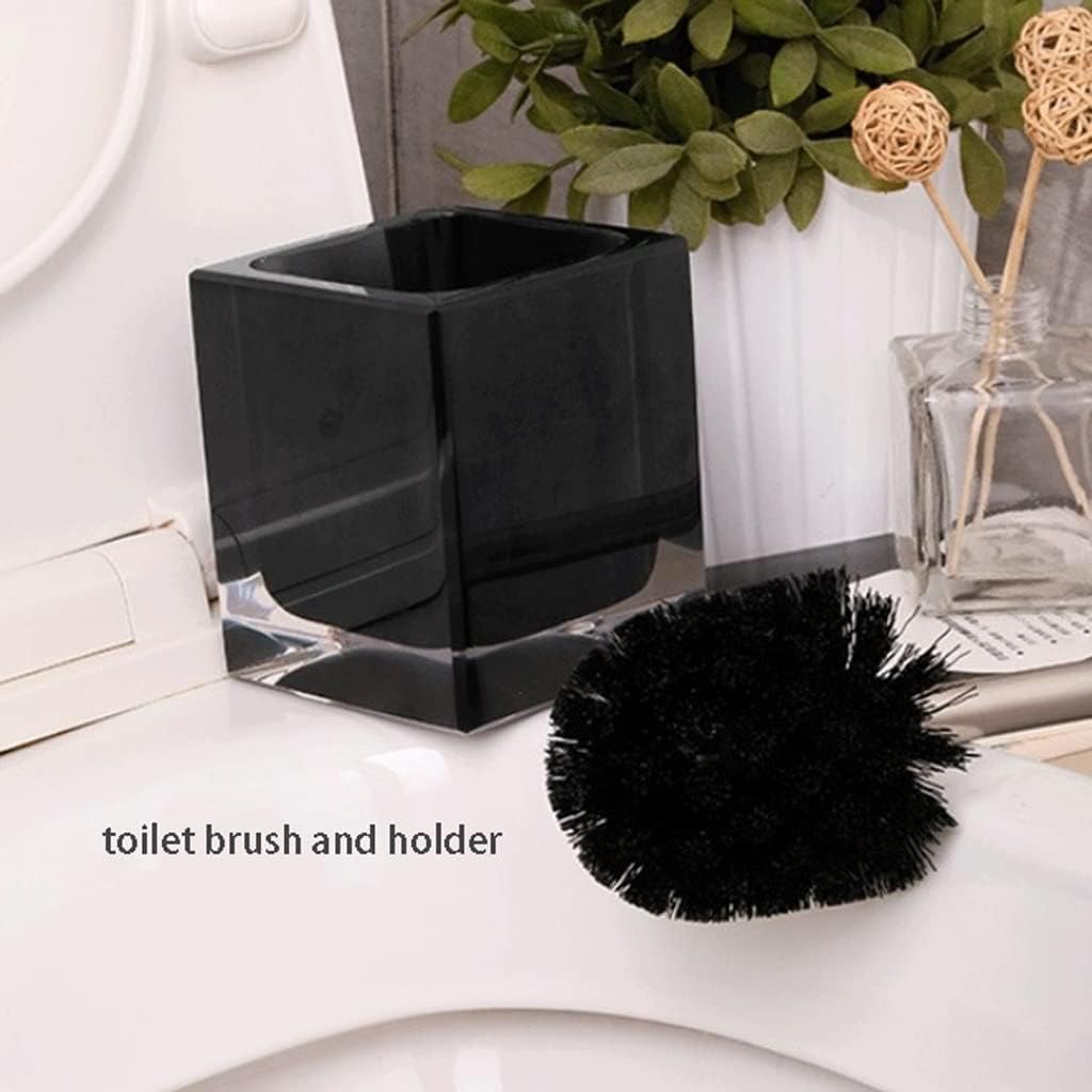 SYXL Toilet Brush with Holder Set Heavy Duty Cleaning Black