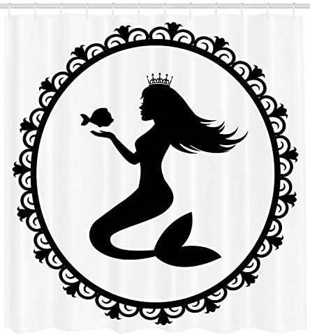 Ambesonne Mermaid Shower Curtain Set with 12 Hooks