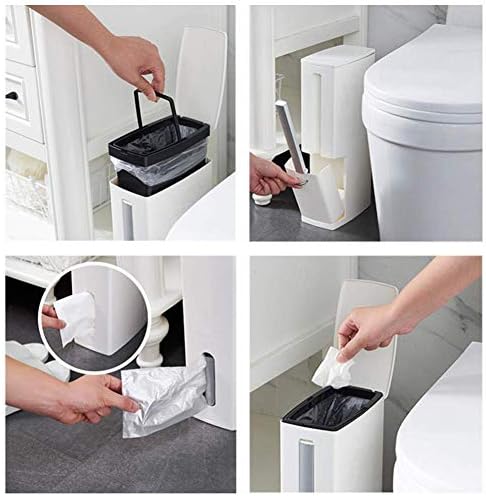 Toilet Brush Holder Set with Waste Bin - Slim Durable