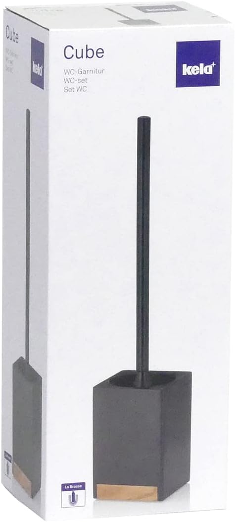 Kela Toilet Brush with Handle Black Cube 23690