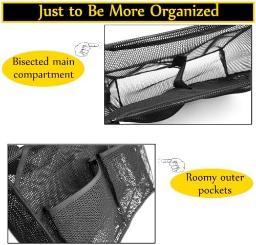 ALYER Mesh Shower Caddy with Adjustable Straps and 4 Pockets Black