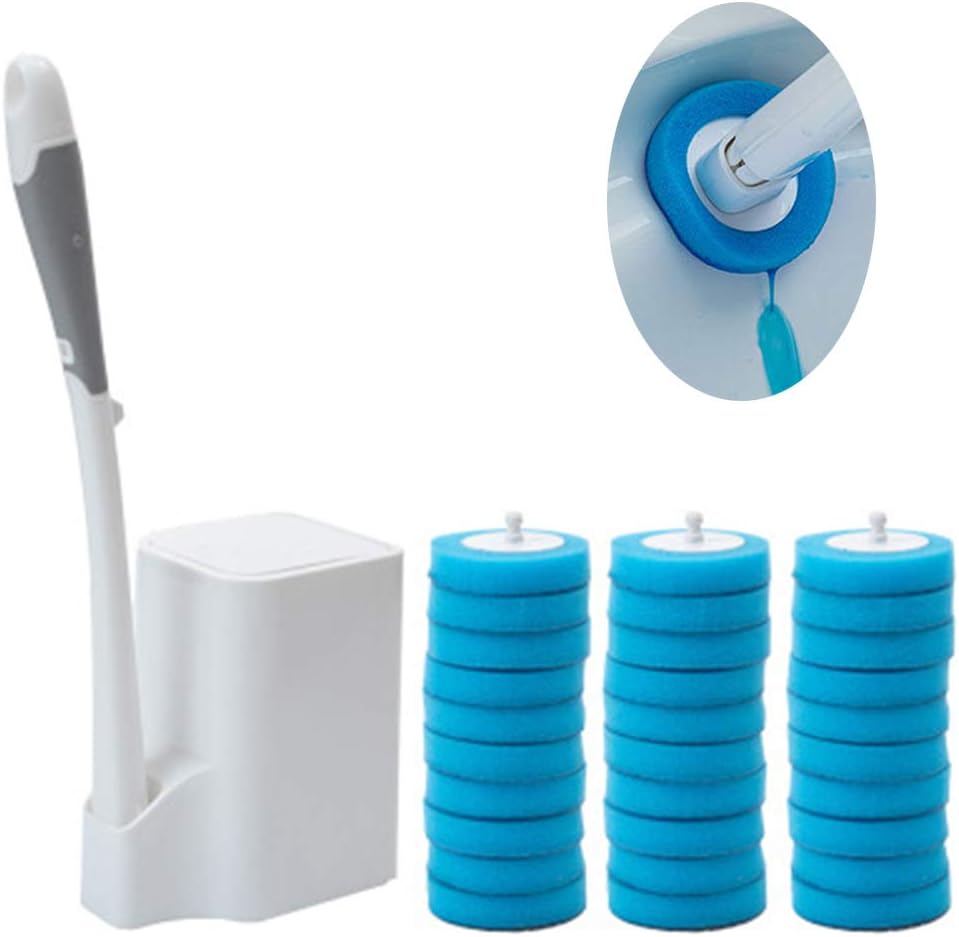Leying Disposable Toilet Wand Cleaning System with Brush Heads