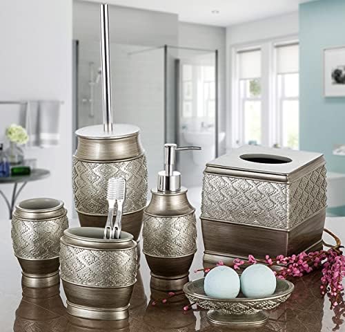 Creative Scents Dublin Silver Toilet Brush Set