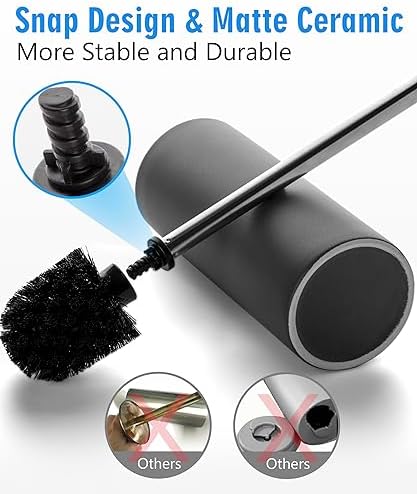 Viosuniu Matt Gray Ceramic Toilet Brush Set