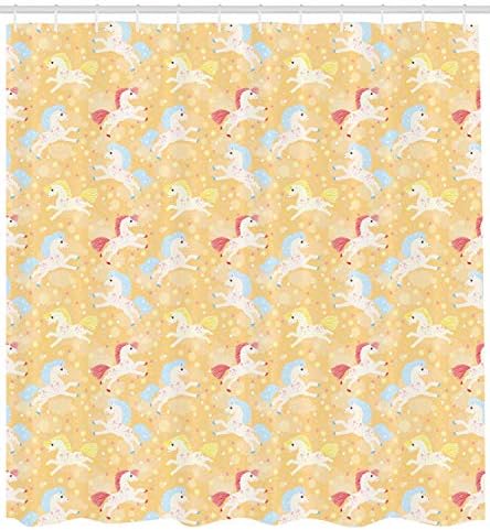 Ambesonne Cartoon Shower Curtain Set with Hooks