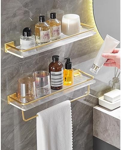 ANNBKA Wall Mount Shower Caddy with Floating Shelf - 30cm